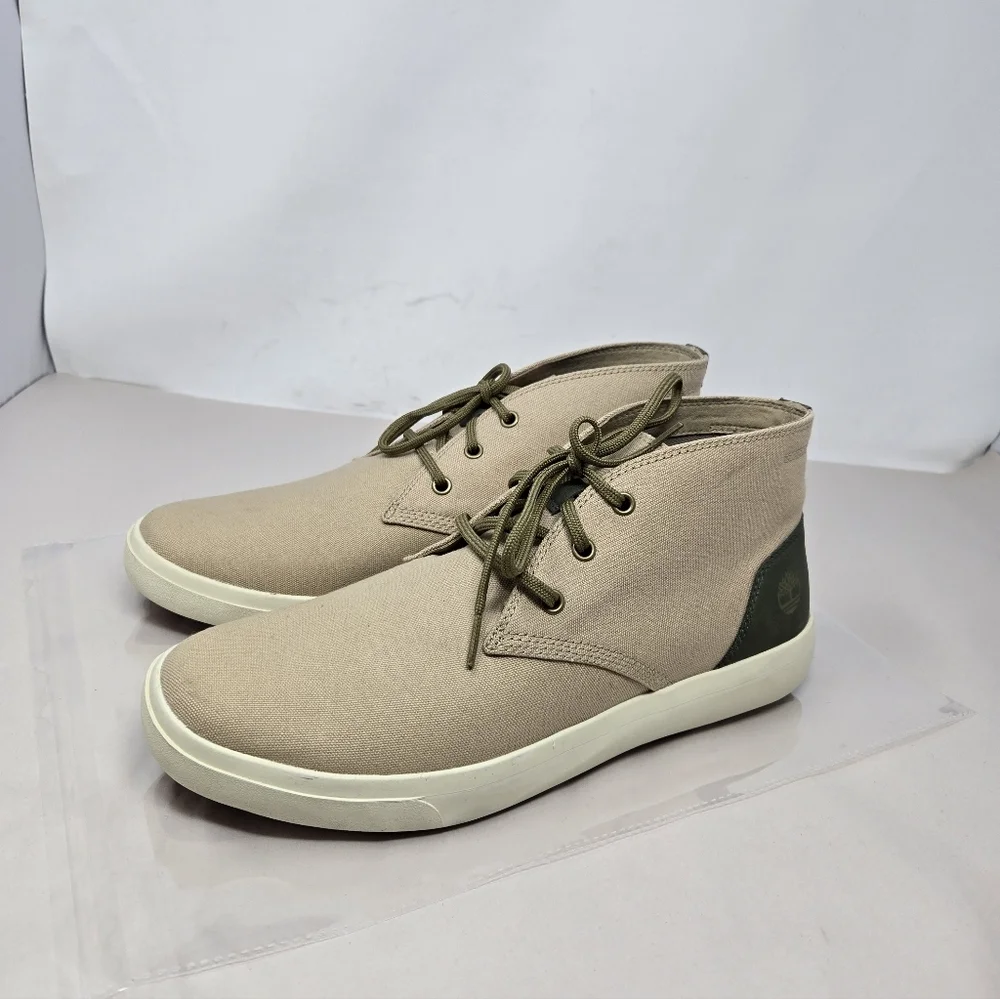 Timberland Men's Earthkeeper Chukka Boots Sz 11.5 Tan Canvas Green Ashwood Park